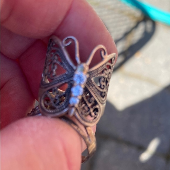 Vintage sterling silver butterfly rings size 7 - Picture 8 of 10